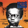 Album cover with a child's face with white Xs over eyes and 'illmatic' text on an orange background.